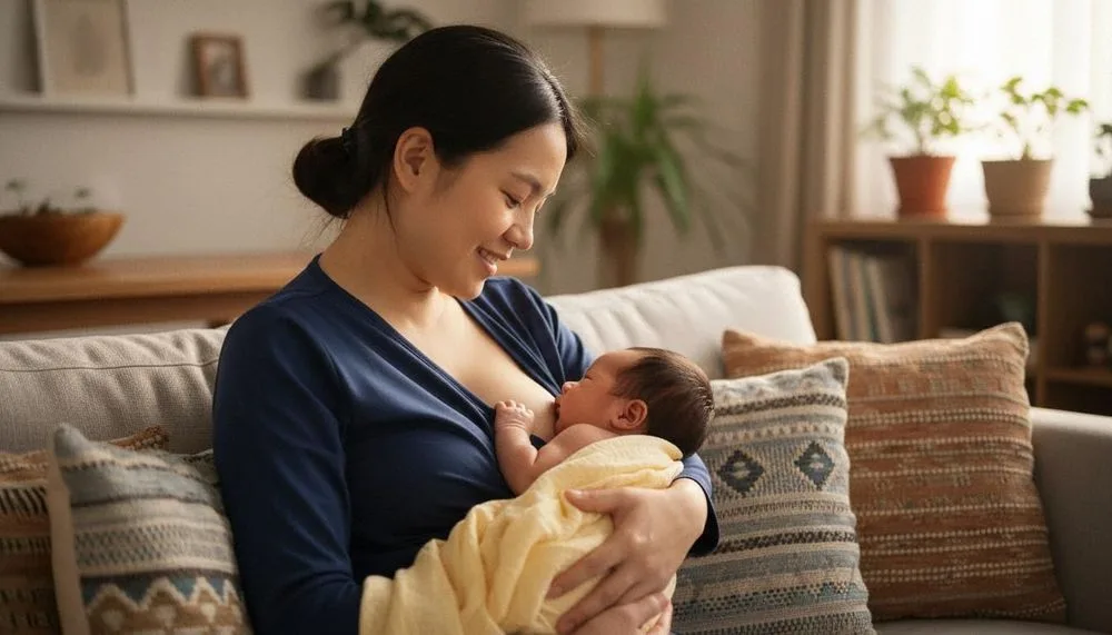 Nâng ngực có cho con bú được không