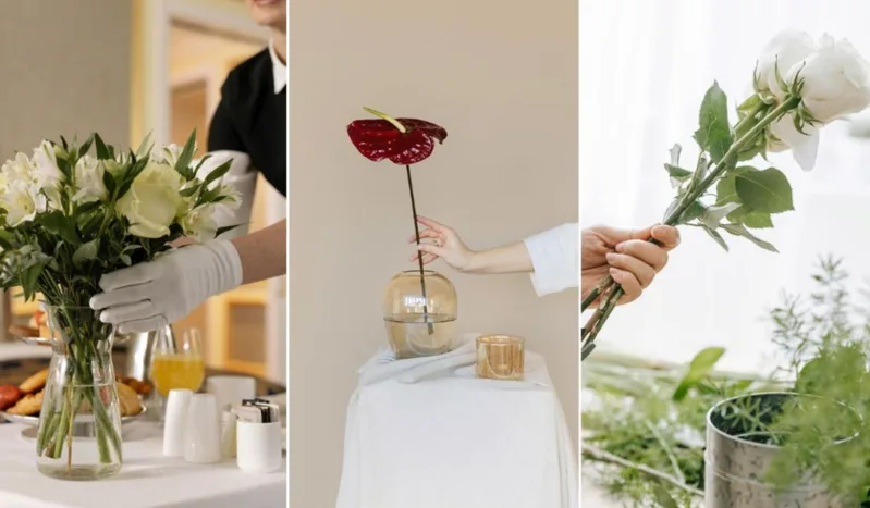 Xử lý thân và lá đúng cách giúp hoa hút nước tốt ngay từ ngày đầu.